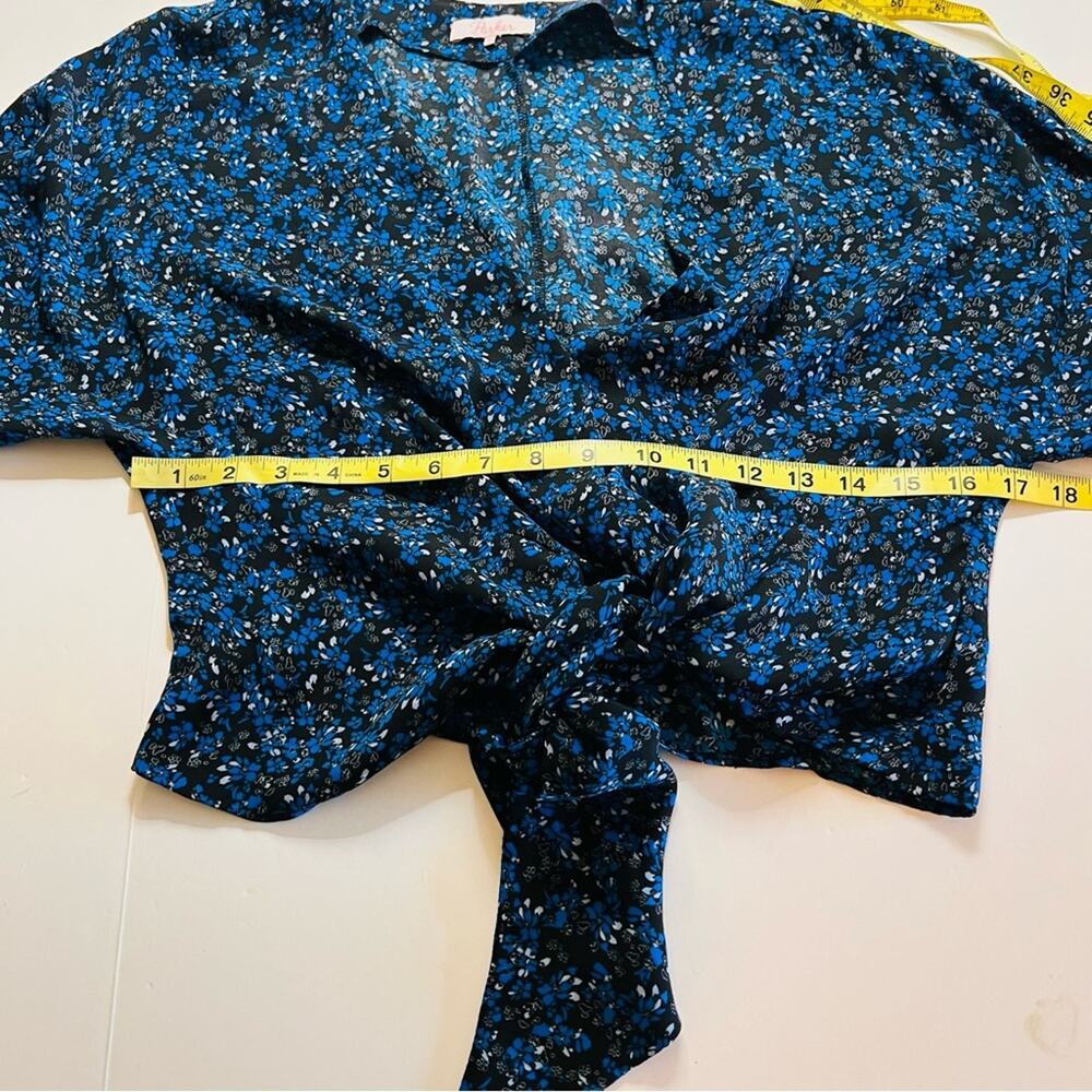 Parker Floral Crop Top Size XL Blue Multi - Picture 7 of 8